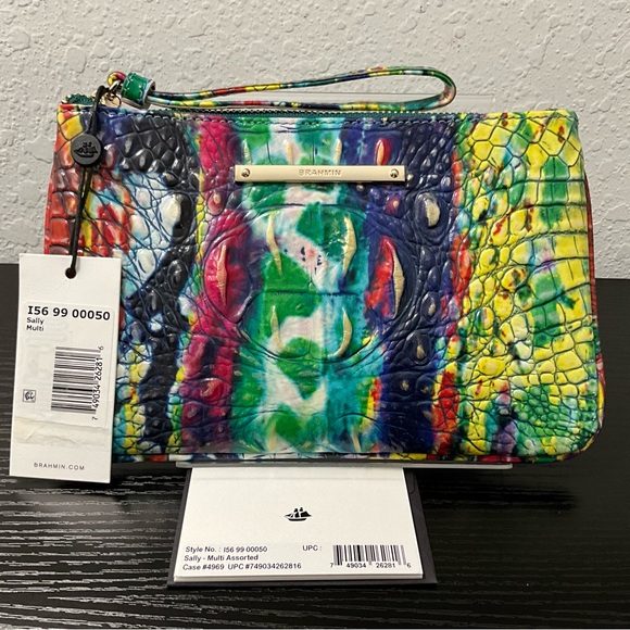 Brahmin Sally ENERGY MELBOURNE Wristlet Cosmetic Bag W/Leather Eye Medallion - Picture 1 of 8